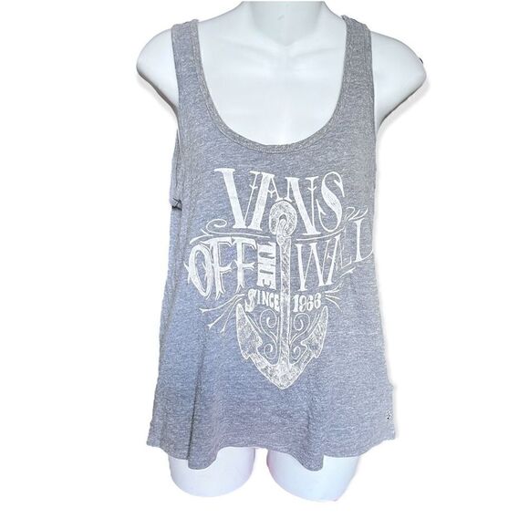 VANS TANK TOP BACK CUTOUT HEATHER GRAY XS - Picture 2 of 6